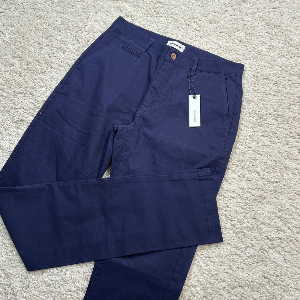 Taylor Stitch The Slim Chino 31X36 Organic Navy Blue Cotton Casual Pants New